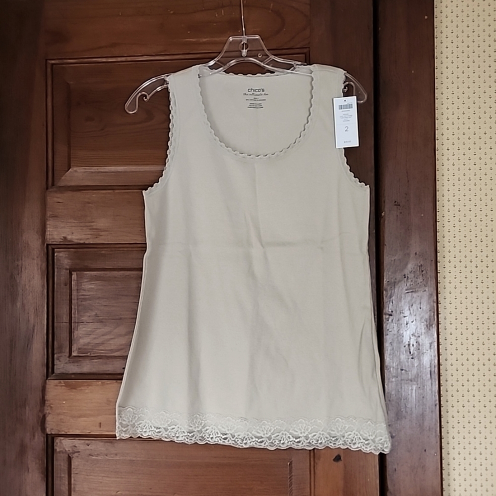 Chico's Lace Trim Tivona Tank Size 2
